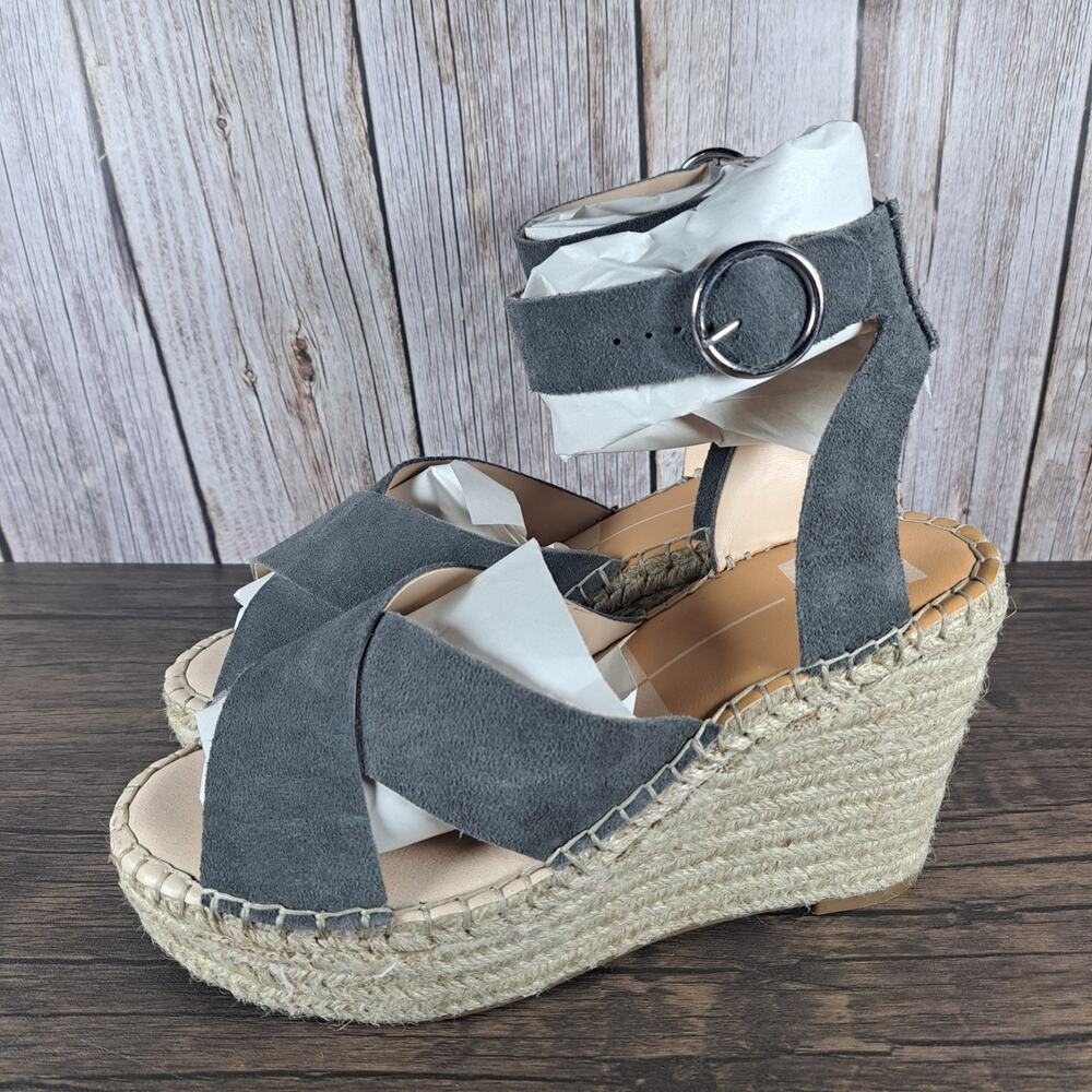 Dolce Vita Carsie Espadrille Platform Wedge Sandals Women's Sz 9.5 Gray (GUC)